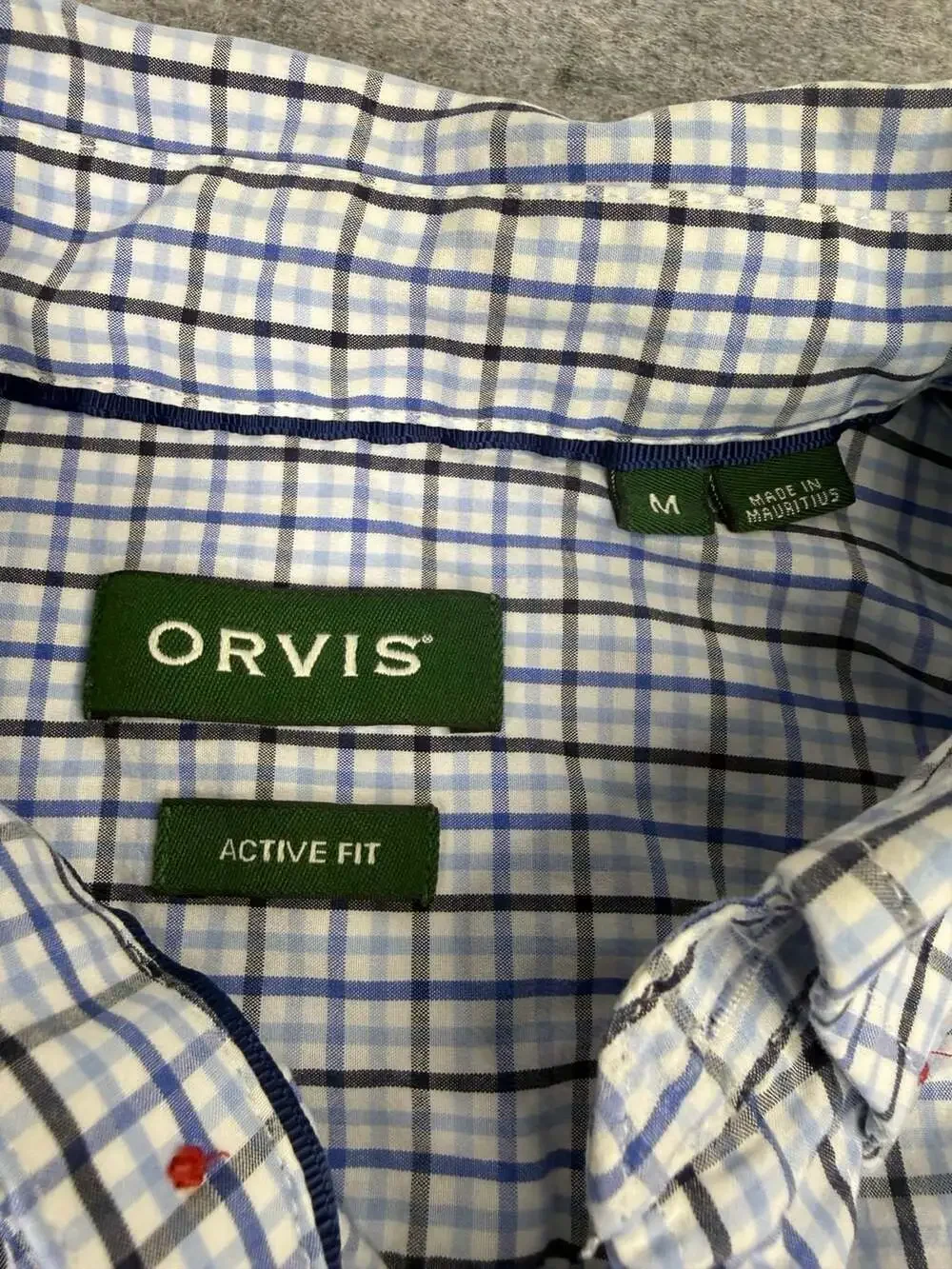 Orvis Plaid Long Sleeve Button Down Shirt Size M Active Fit